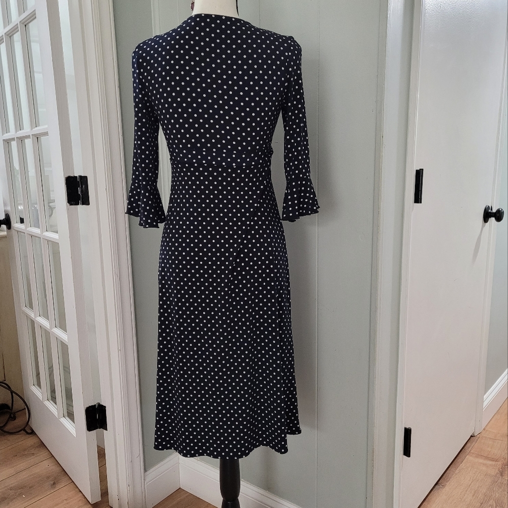 Polka dot dress Jessica Howard Vintage Navy Blue - Picture 13 of 15